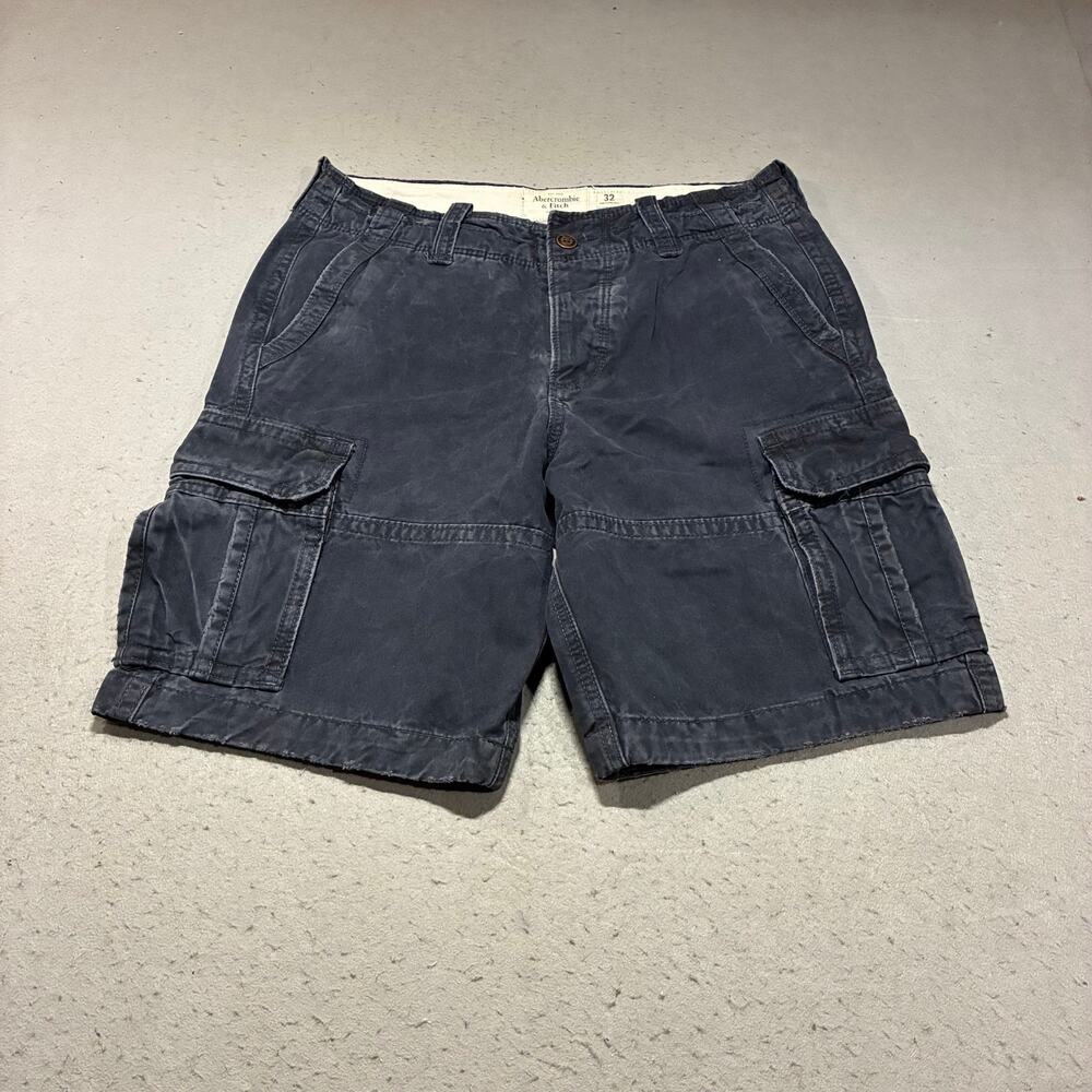 Abercrombie & Fitch Cargo Shorts Mens 32 Navy Drawstring Utility
